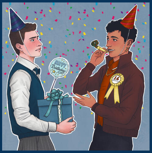 Edwin and Charles Birthday Bash Art